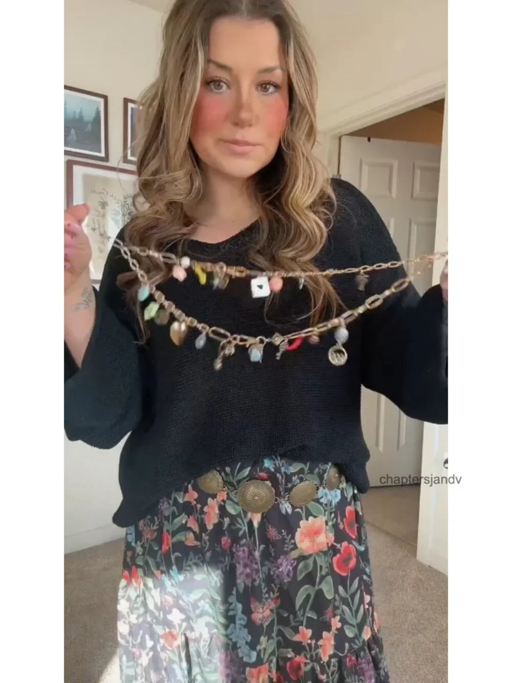 Womens Oversized Waffle Knit V-Neck Pullover Sweater Top